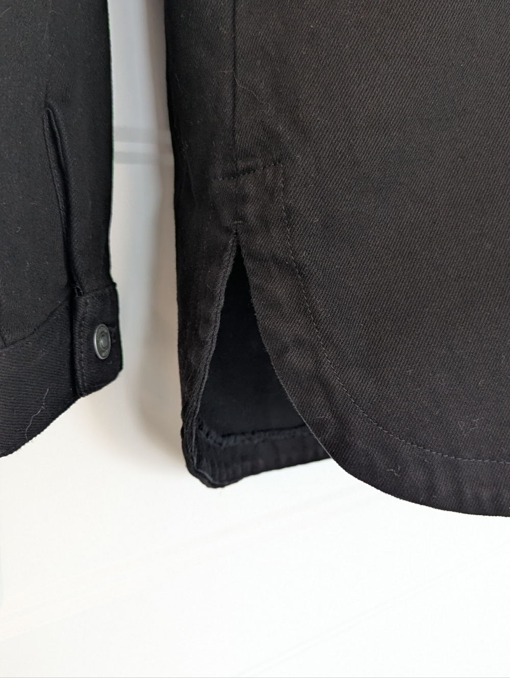 Hudson Jeans Women Oversized Denim Shacket Washed Black Cotton Shirt Jacket S - Picture 7 of 9